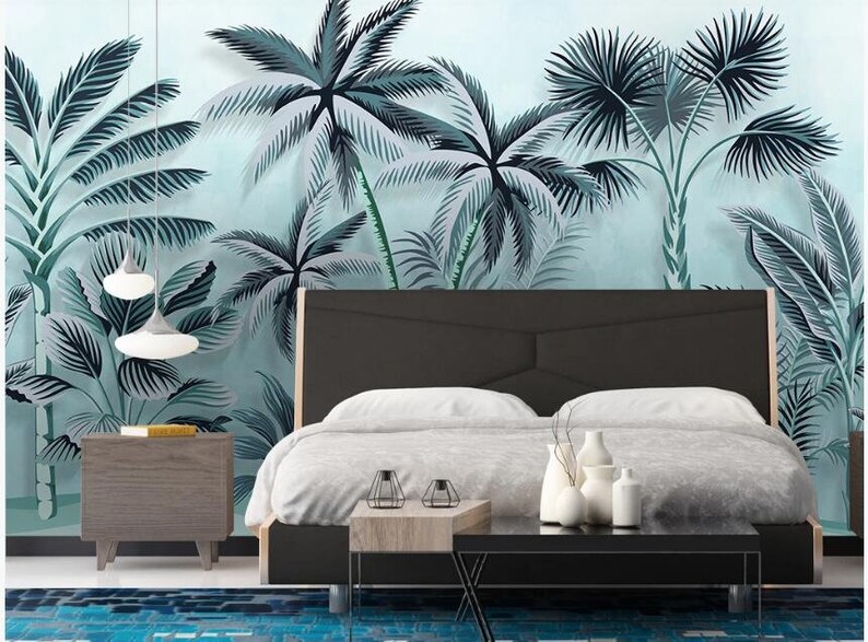 Tropical Palm Trees Nature Wallpaper Wall Mural Rainforest - Etsy
