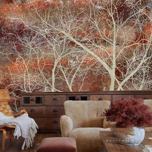 Abstract Oil Painting Trees Forest Wallpaper Wall Mural Wall Decor