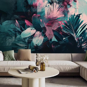 Papier peint palmier tropical : papier peint jungle vibrante
