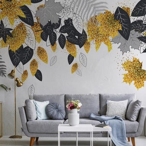 Papier peint aquarelle feuilles suspendues, papier peint Mural pour chambre à coucher et salon
