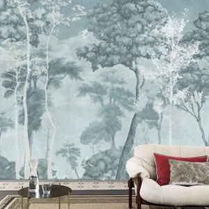 Abstrakte Bäume Wald Tapete Wandbild, Retro französischer Stil Bäume Wandbild Wanddekor