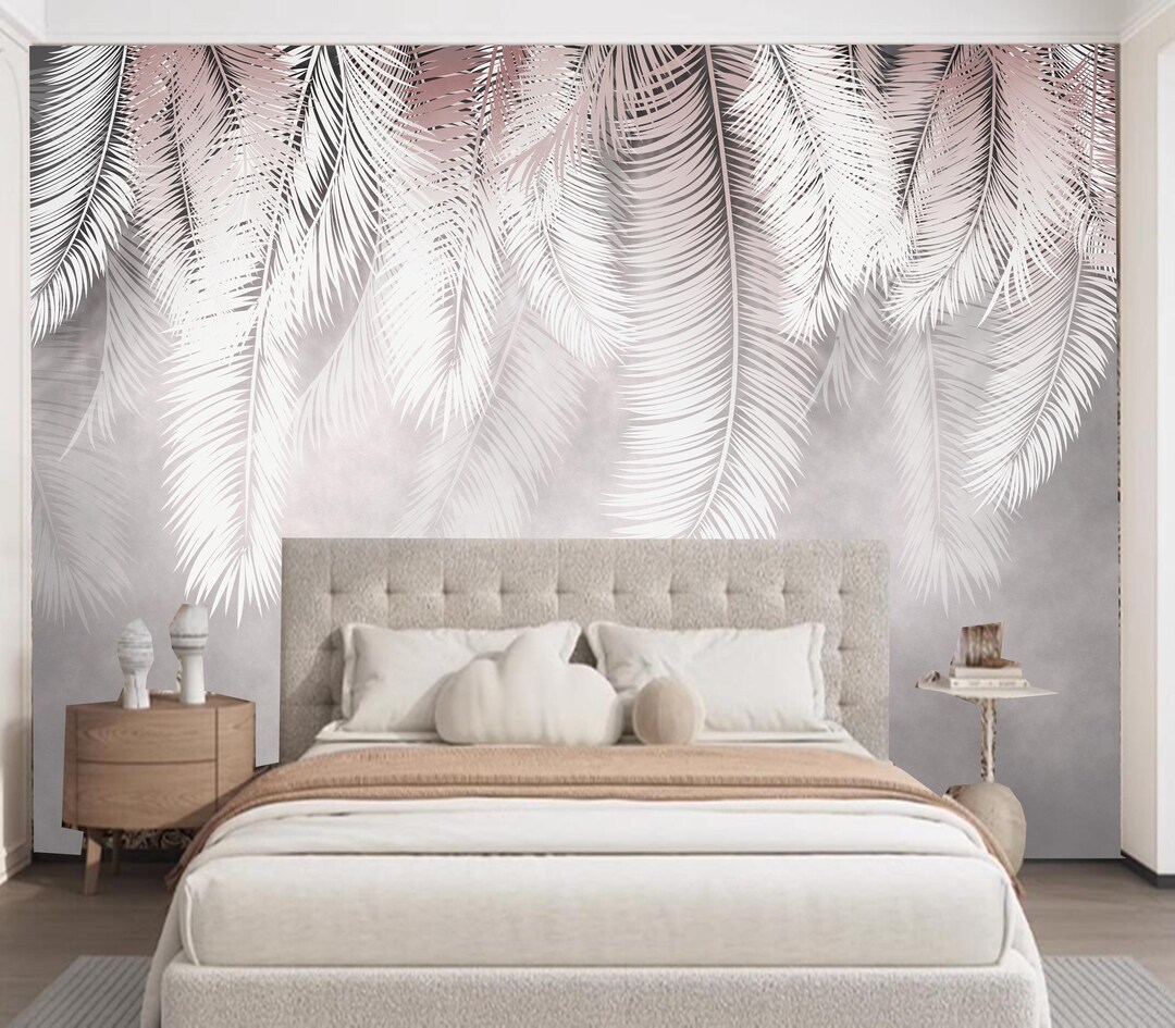 Tropical Palm Leaves Hanging Wallpaper Mural - Etsy