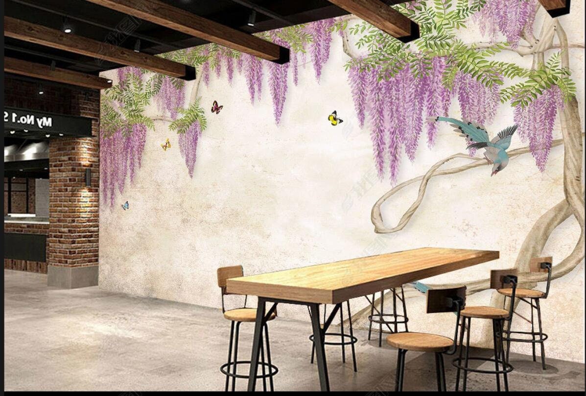 油絵 絵画 藤の花 壁面 アート 藤