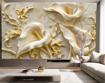 Déco Murale 3D Autocollante, Motif Lotus Antique, Pour Contremarches D'escalier Ou Papier Peint, Neuf