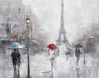 Red Rain Painting Etsy etsy