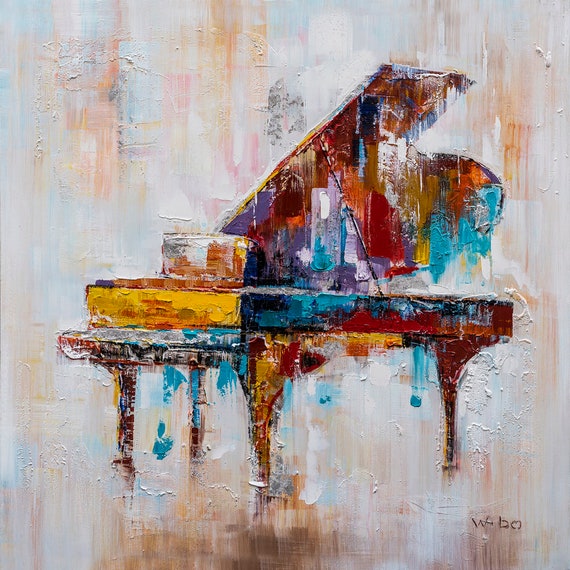 Hand painted abstract deals art