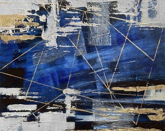 Original Abstract Art - "Ethereal Symphony" hand-painted canvas wrapped for living room bedroom home Decor