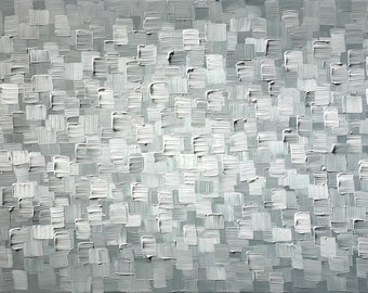 3D Hand-Painted Texture Canvas Art: Abstract Water Waves