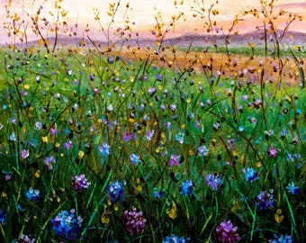 Custom Floral Oil Painting on Wrapped Canvas: "Lush Flowers" Original Art