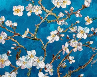 アーモンドの花が咲いた枝 - ヴィンセント・ヴァン・ゴッホの手描きの