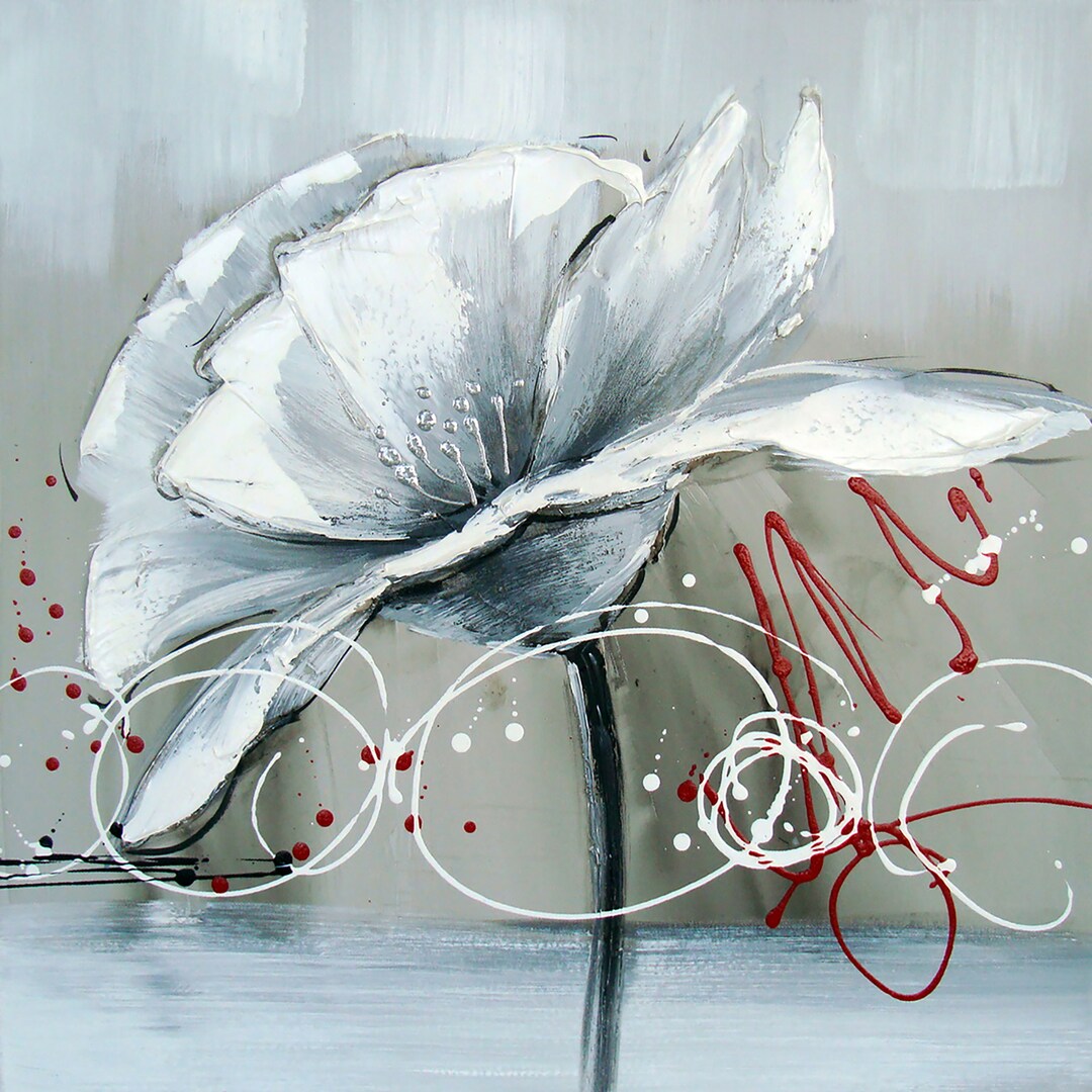 Hand-painted Abstract Blossom Oil Painting: 24x24 Canvas Wall Art - Etsy