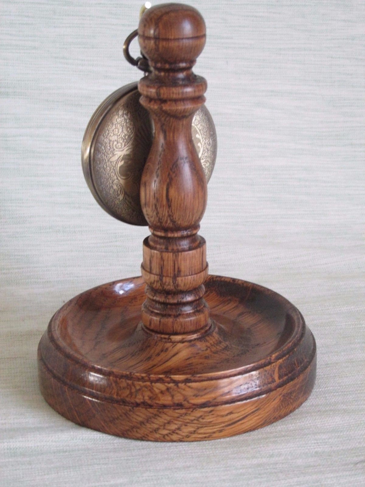 Pocket Watch Stand Dark Oak Hardwood Hanger Wooden Display Etsy