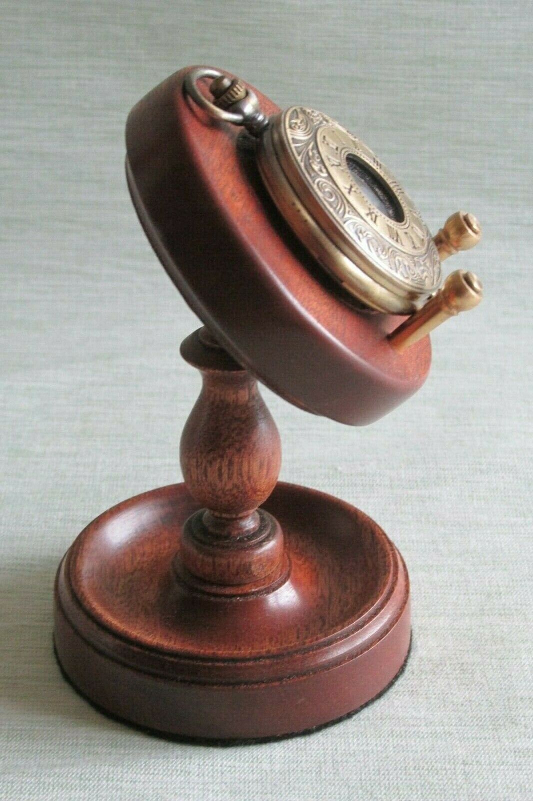 Pocket Watch Stand Deluxe Leather Inlay Display in Light Oak Etsy UK