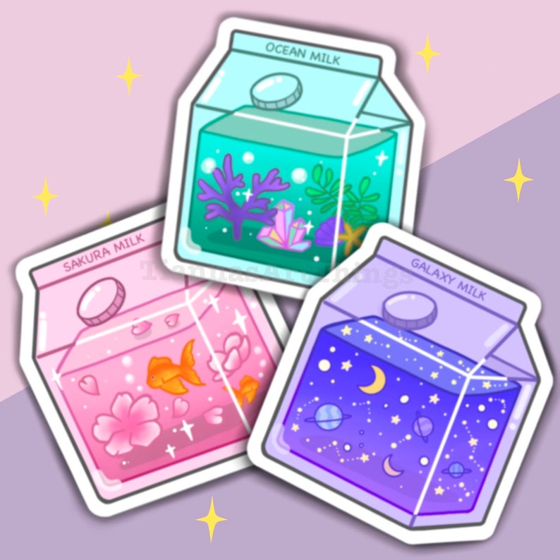 Milk Box Aesthetic Stickers Weatherproof Stickers Etsy