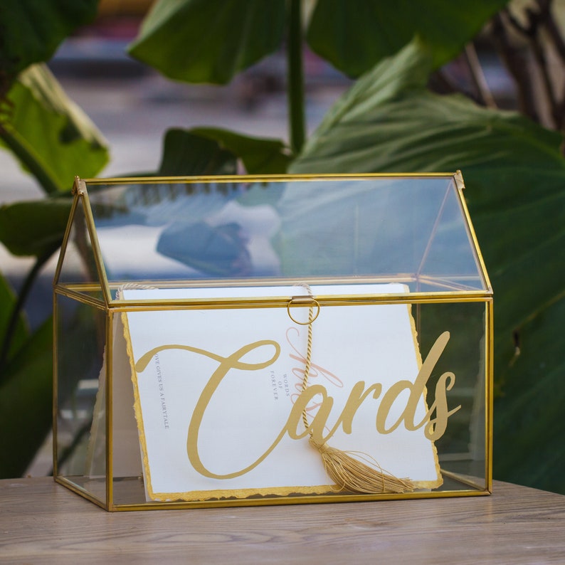 Cards Vinyl Decal for Wedding Card Box Gold Metalic Gold Etsy