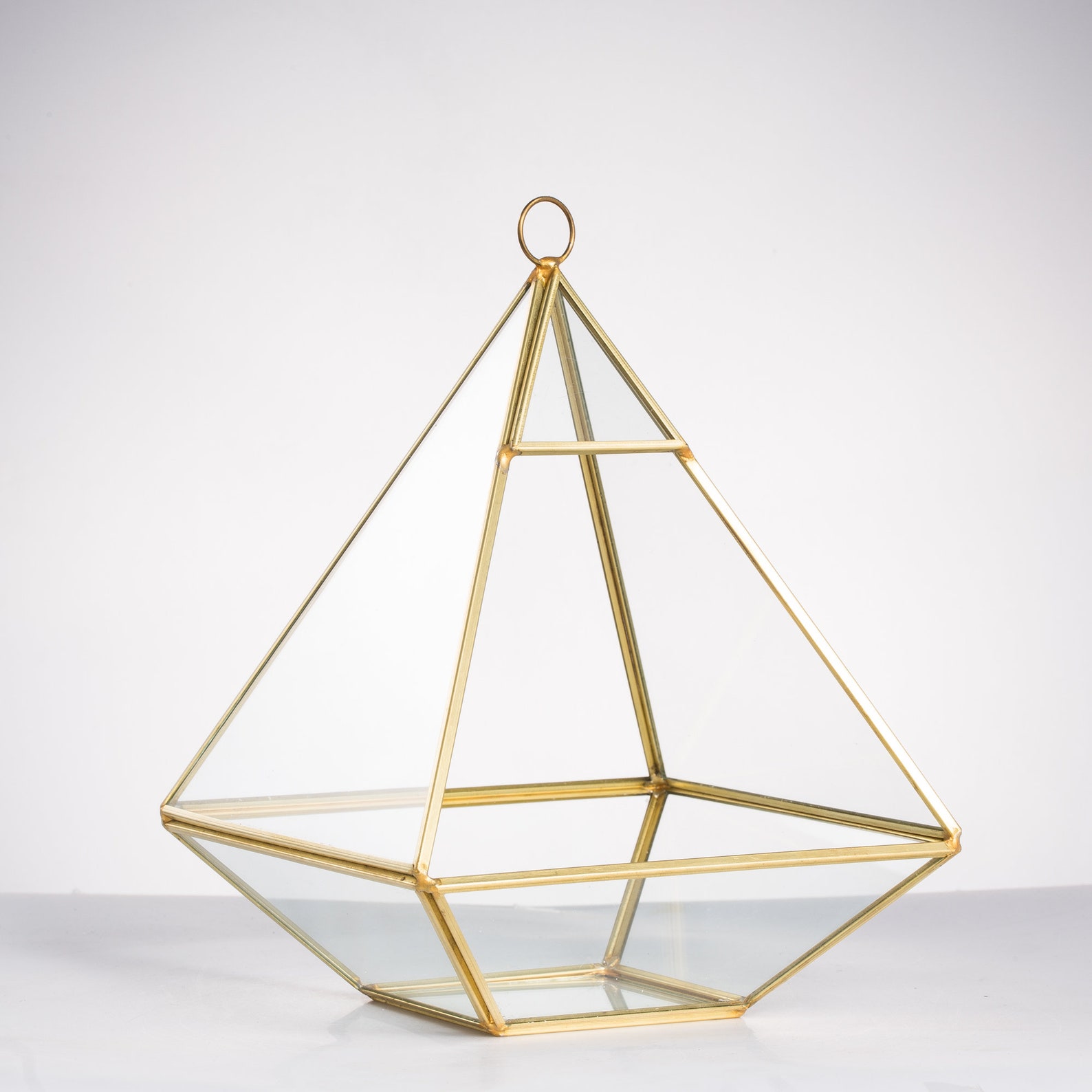 NCYP Geometric Glass Terrarium Pyramid Vertical Hanging Etsy