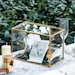 Standard & Large Geometric Glass Card Box Terrarium with Slot, Heart Lock, Foot,Gold Handmade Brass for Wedding Receiption Wishwell Keepsake