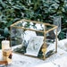 Standard & Large Geometric Glass Card Box Terrarium with Slot, Heart Lock, Foot,Gold Handmade Brass for Wedding Receiption Wishwell Keepsake 