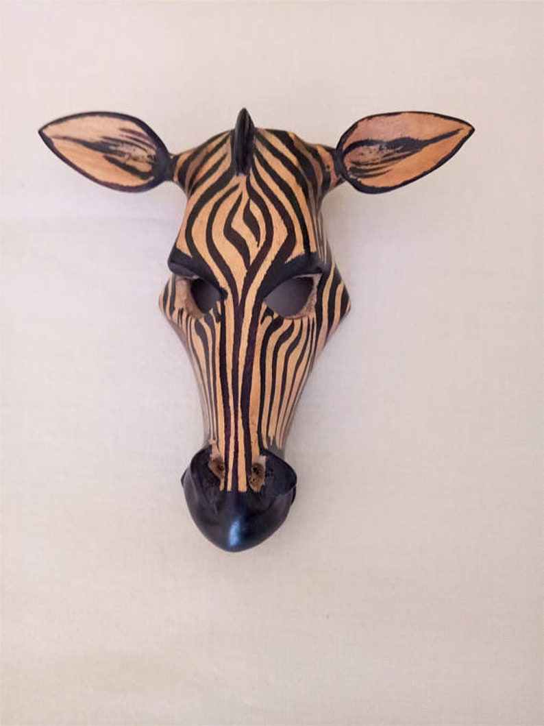 Wooden african zebra mask Mini zebra maskbeach decoration Etsy