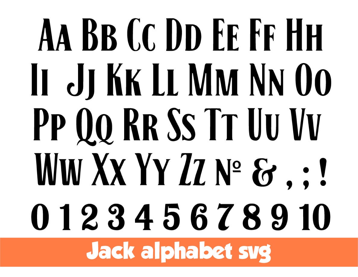 Jack alphabet Jack font Jack for individual cards Jack svg Etsy