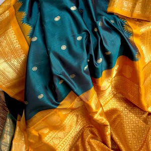 Sari Gadwal 100% seda pura, los mejores saris de EE. UU., saris de seda en línea, sari de seda morera, saris para ella, saris de EE. UU., saris de seda lujosos