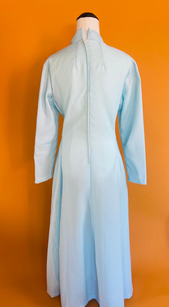 1970s Baby Blue Long Sleeve Gown Gem