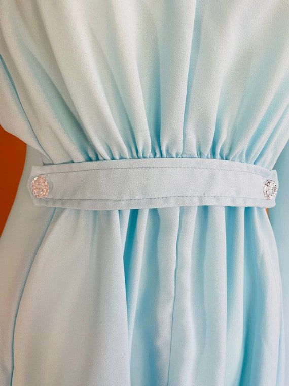 1970s Baby Blue Long Sleeve Gown Gem