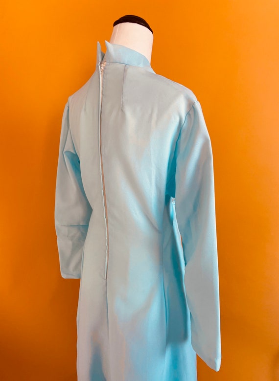 1970s Baby Blue Long Sleeve Gown Gem