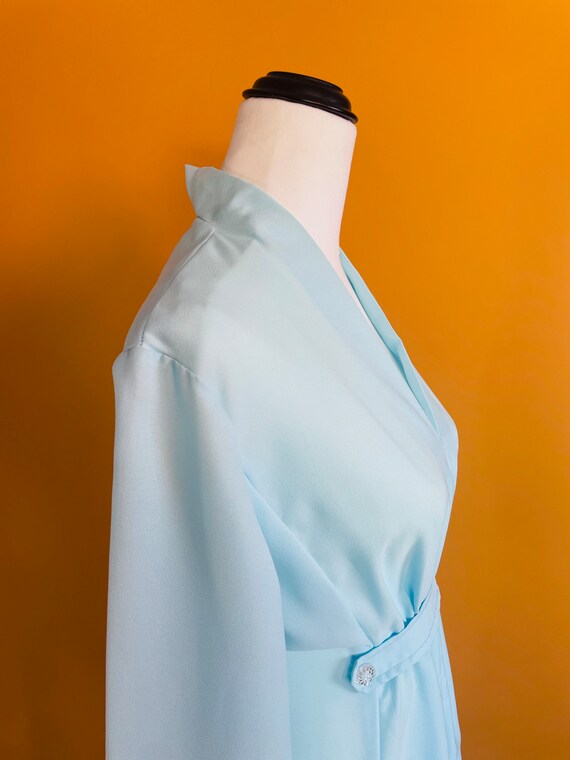1970s Baby Blue Long Sleeve Gown Gem