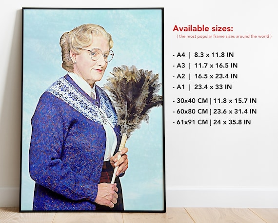 A3//A4 Size MRS DOUBTFIRE 1993 MOVIE ROBIN WILLIAMS ART PRINT POSTER # 10