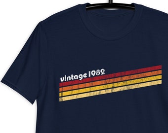 Vinatge-verjaardags-T-shirt 82 – 1982 – retrocadeau voor hem of haar
