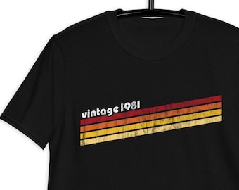 Vintage verjaardags-T-shirt 81 – 1981 – retrocadeau voor hem of haar