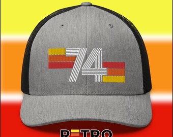 Retro multi-line truckerpet 74 – 1974 – verjaardagscadeau voor hem of haar