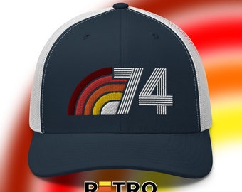 1974 Retro Aura Trucker Hat, 50th Birthday Gift Idea or Men and Women, 74 Vintage Trucker Cap