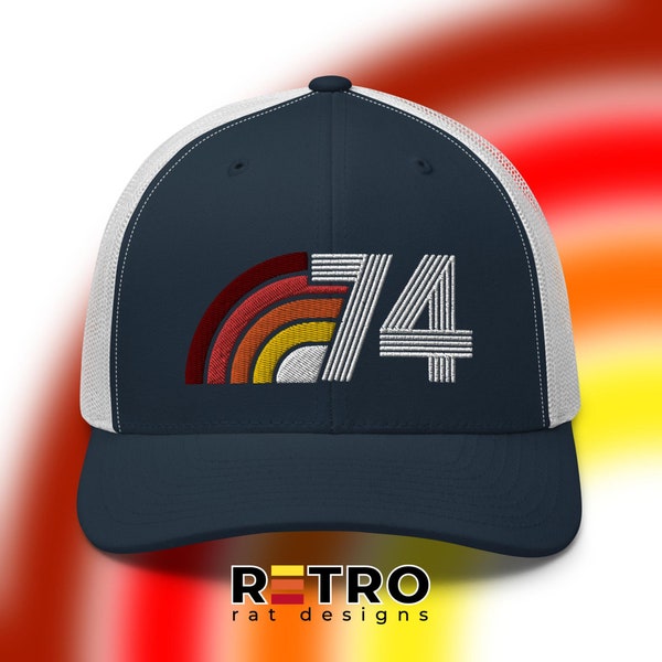 1974 Retro Aura Trucker Hat, 50th Birthday Gift Idea or Men and Women, 74 Vintage Trucker Cap