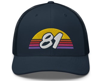 1981 Retro Sunset Trucker Hat for Men and Women | Birthday Gift Idea | Retro Trucker Hat,