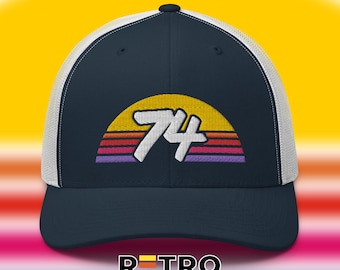 Retro zonsondergang-truckerhoed 74 – 1974 – Verjaardagscadeau voor hem of haar