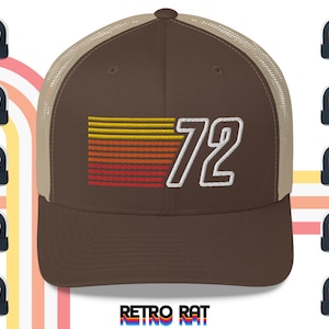 1972 Retro Stripes Trucker Hat for Men and Women, 1972 Birthday Gift Idea, 72 Vintage Trucker Cap