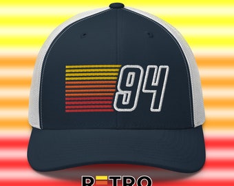 Retro strepen truckerpet 94 – 1994 – verjaardagscadeau voor hem of haar