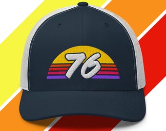 Retro zonsondergang-truckerpet 76 – 1976 – 50e verjaardagscadeau voor hem of haar