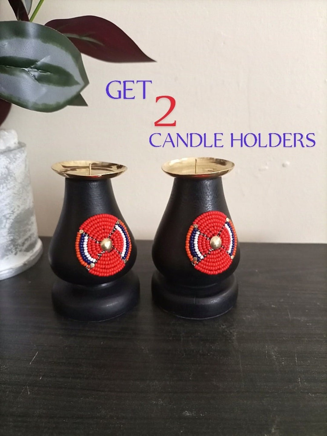 ON SALE African Candle Holders, Set of 2, Kenyan Home Decor, Lantern