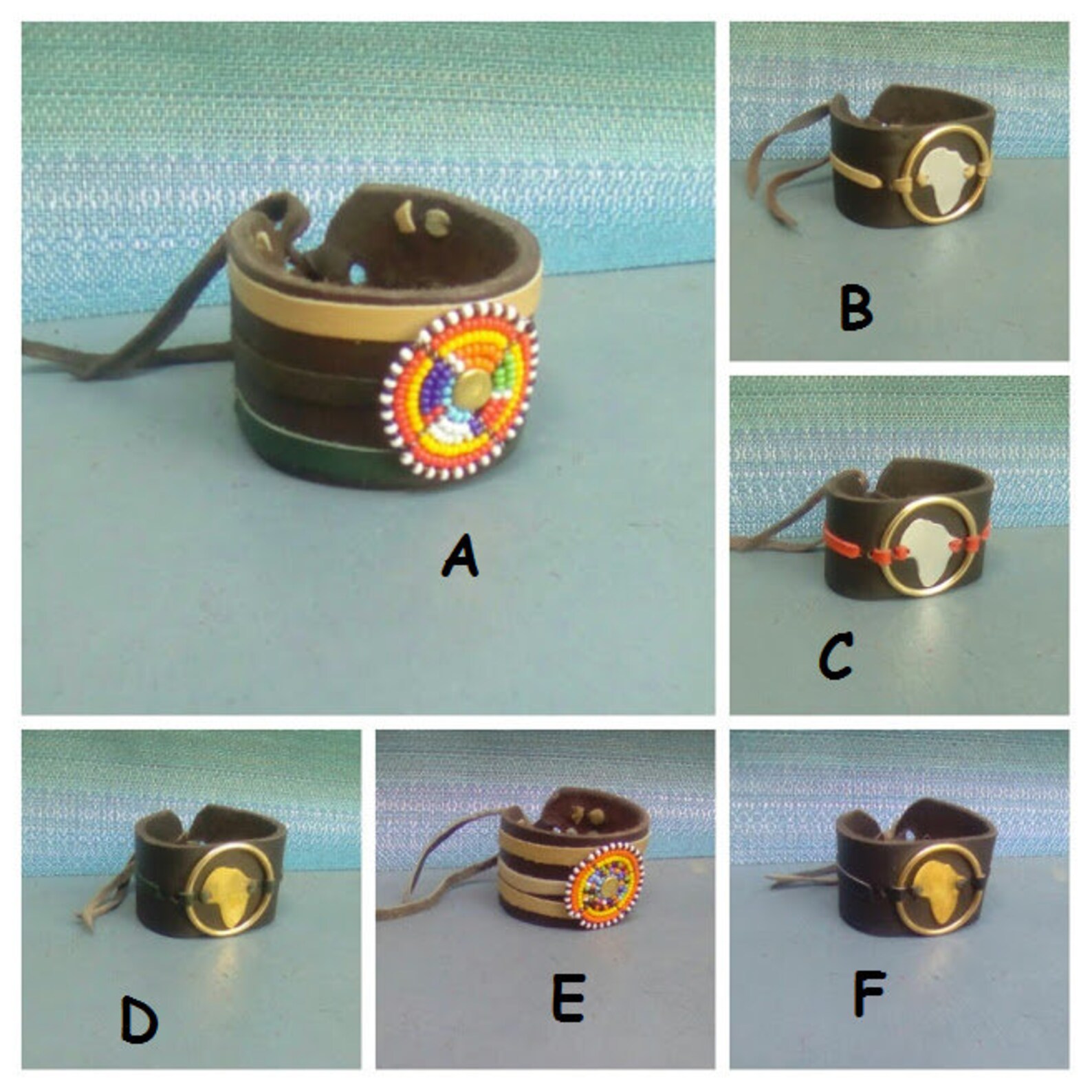 African Maasai Cuff Bracelet Men's leather Bracelet Etsy