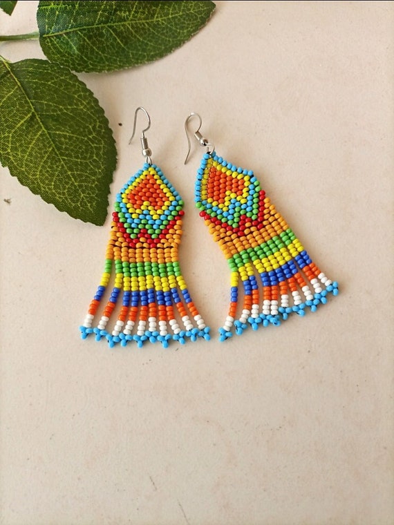 Colorful Handmade Earrings Hanging for Sale for Tourists at the Street  Market in Udaipur India. Colorful Handmade Beautiful and Stock Photo -  Image of ethnic, handmade: 182977878