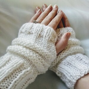 White Fingerless Gloves