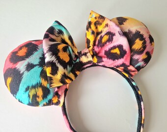 Neon Leopard Ears - Handmade