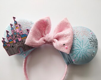 Pink/Blue Castle Ears - Handmade