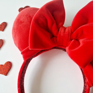 Red Velour Ears - Handmade