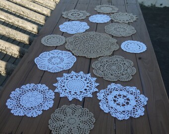 Handmade Crochet Doilies 15PCS beautiful furnishing complement Table Decoration -- doilies set IS0003