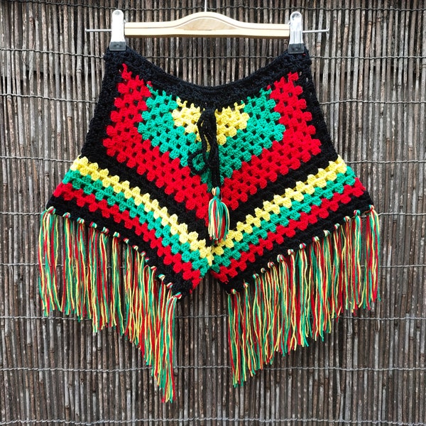 Hand Crochet Stripe Tassel Women Boho Beach Shorts Rasta