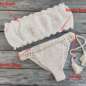 Hand Crochet Elasticised Tight Fitting Tube Bikini Set Beach - Etsy